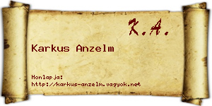 Karkus Anzelm névjegykártya